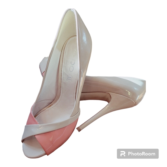 ALDO Two-Tone Peep Toe Stiletto Heels 👠 - Picture 4 of 11